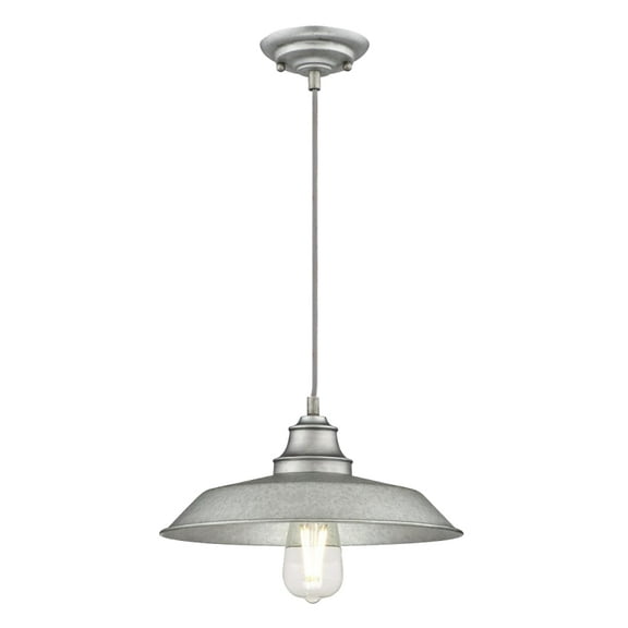 Westinghouse Lighting 6354600 1 Light Pendant Galvanized Steel Finish with Metal Shade