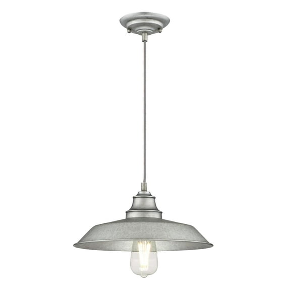 Westinghouse Lighting 6354600 1 Light Pendant Galvanized Steel Finish with Metal Shade