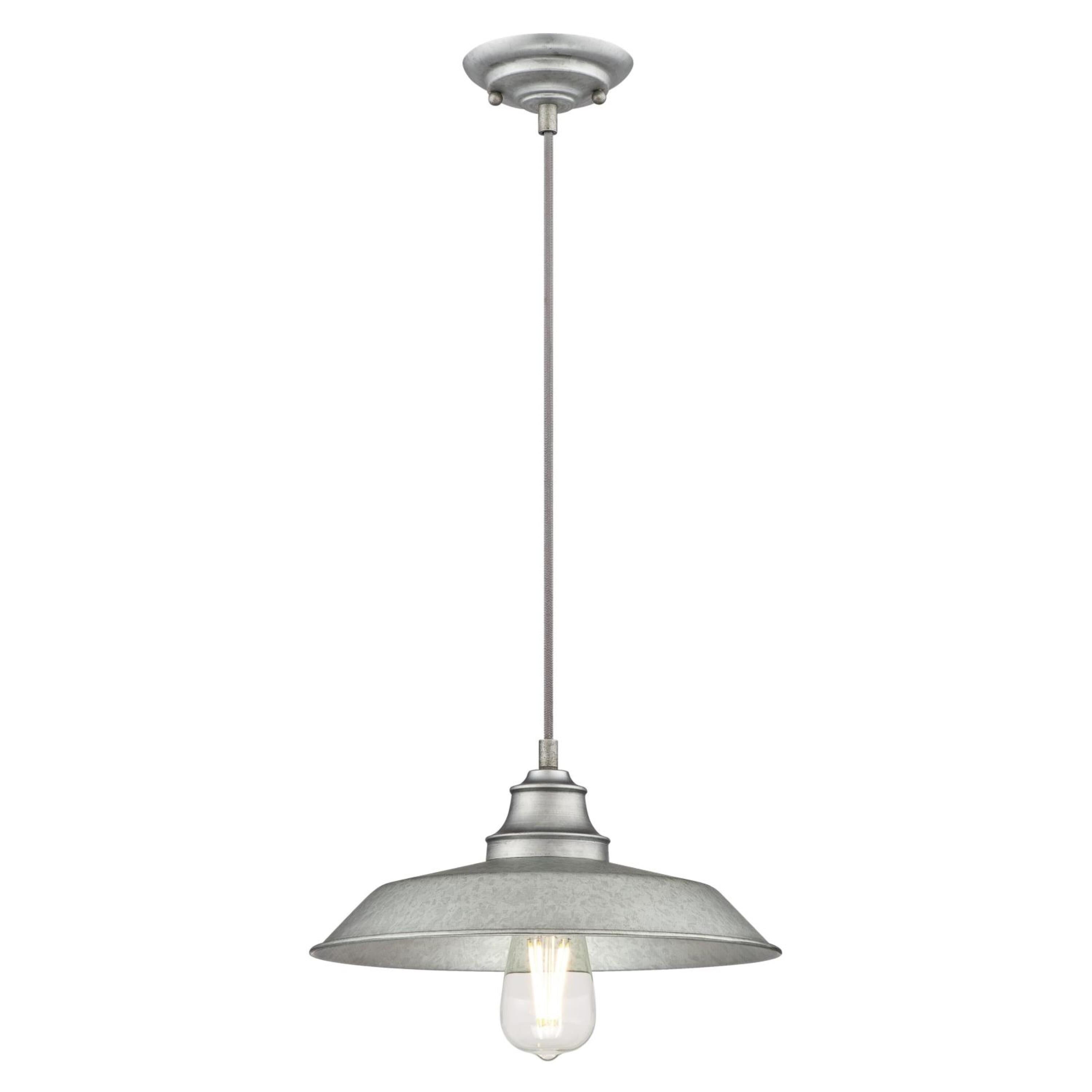 Iron Hill Galvanized Steel Vintage Farmhouse Pendant Light