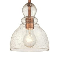 Westinghouse Fiona Mini Pendant Washed Copper Finish Clear Seeded Glass
