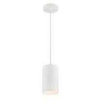 Westinghouse Lighting 6356700 1 Light Mini Pendant Matte White Finish with Perforated Metal Shade