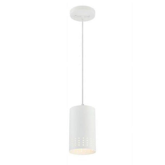 Westinghouse Lighting 6356700 1 Light Mini Pendant Matte White Finish with Perforated Metal Shade