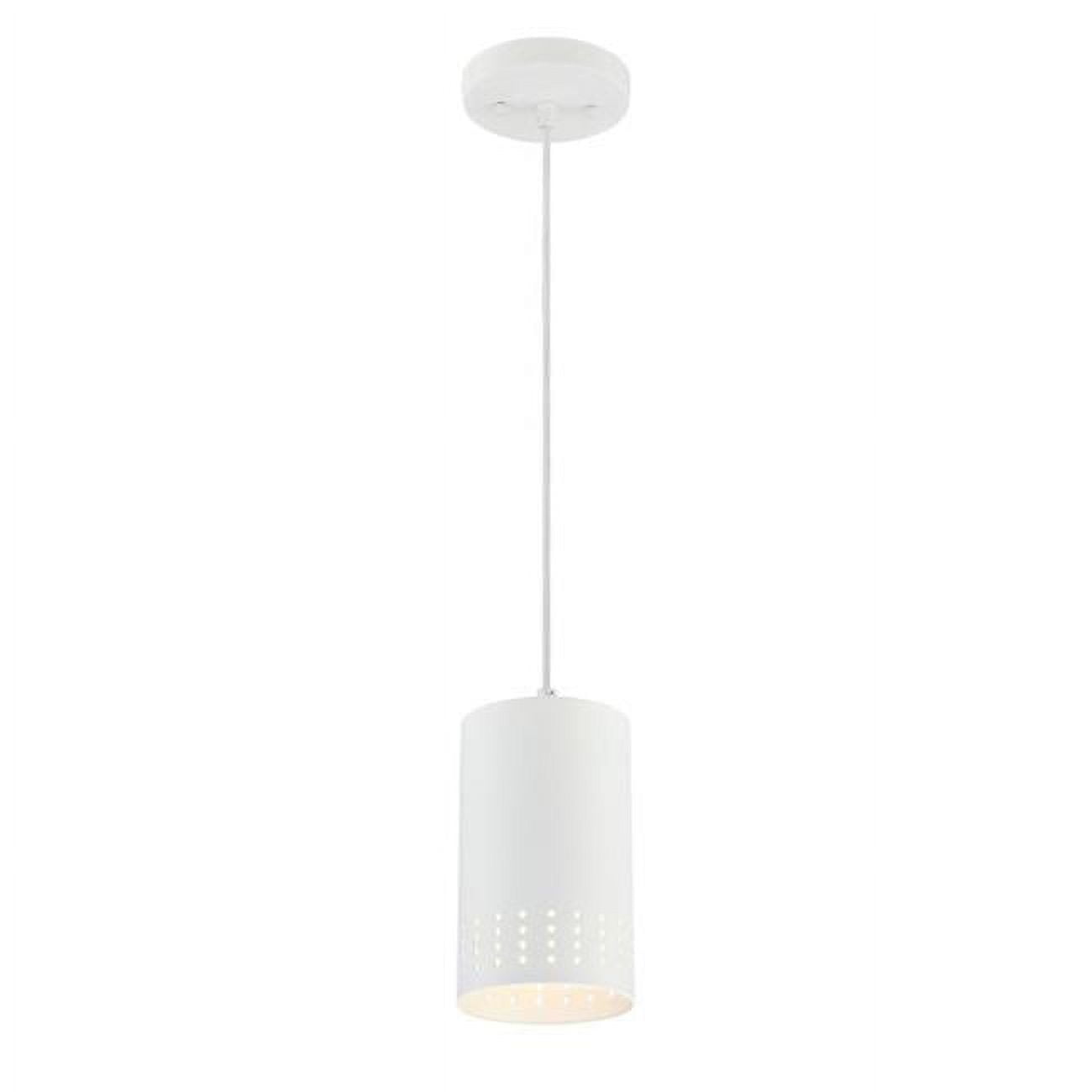Mini Brushed Nickel and White Glass Pendant Light