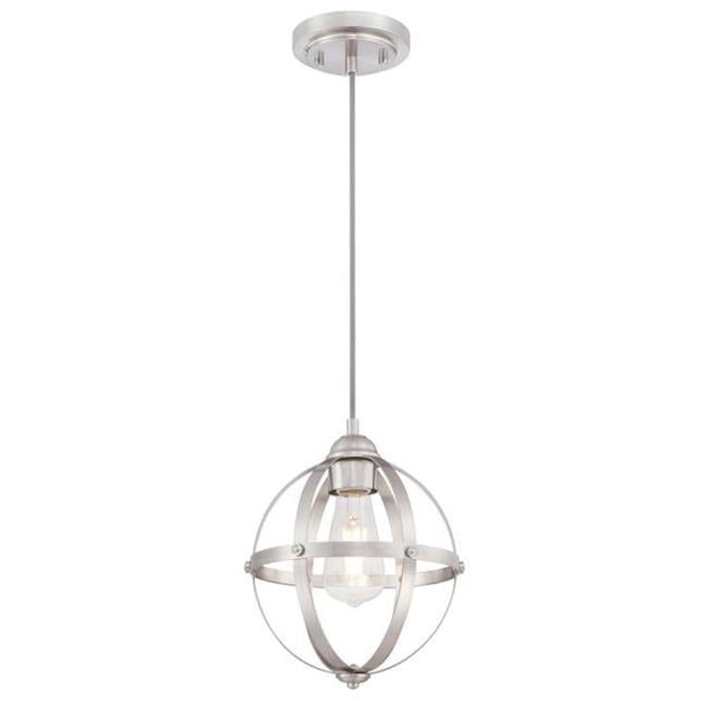 Stella Mira Brushed Nickel 9" Vintage-Industrial Mini Pendant