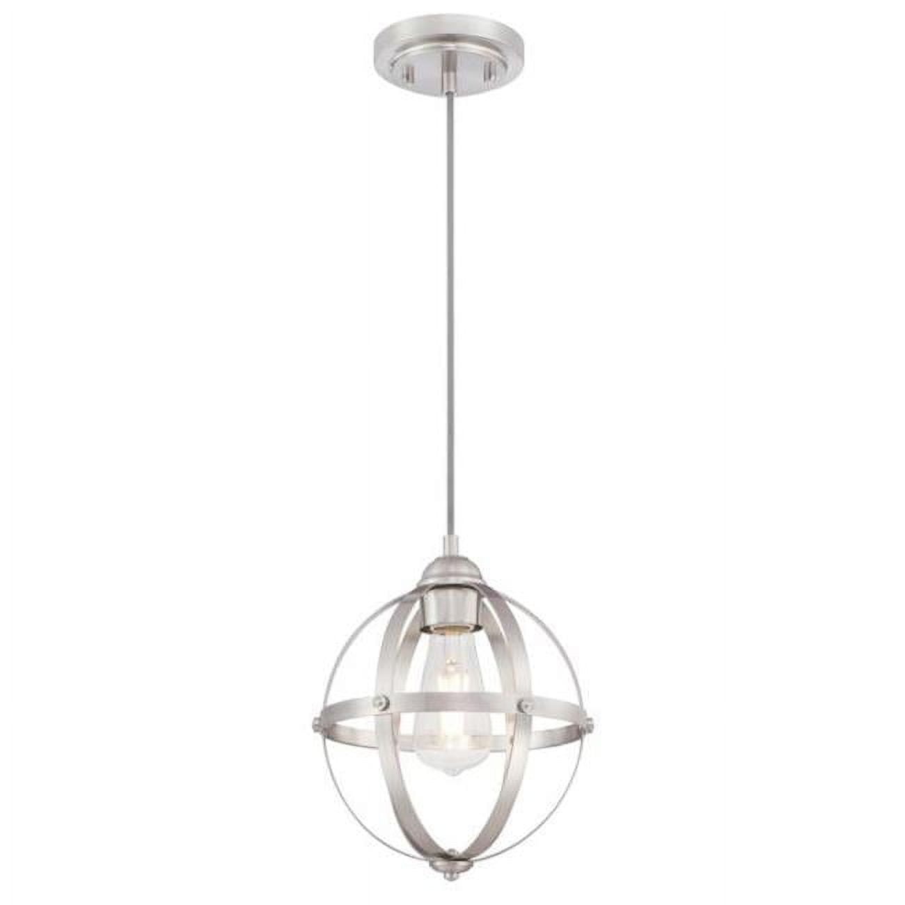 Stella Mira Brushed Nickel 9" Vintage-Industrial Mini Pendant