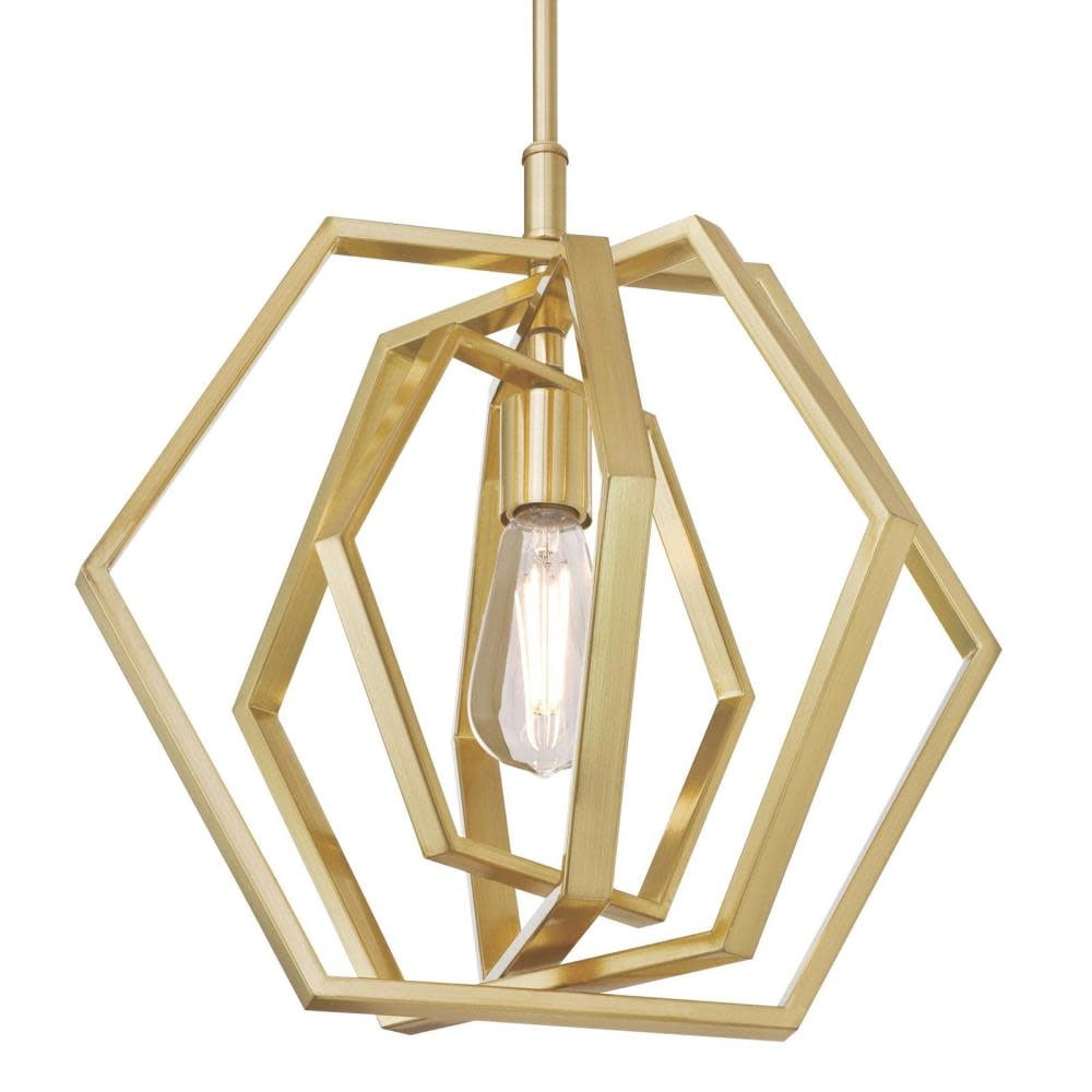 Geometric Champagne Brass Single Pendant Light