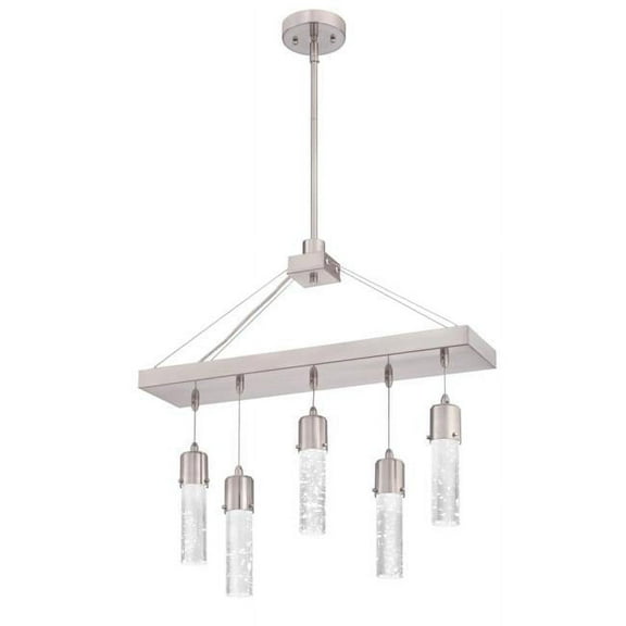 Westinghouse Lighting 6371900 5 Light LED Chandelier with Bubble Glass - Brushed Nickel
