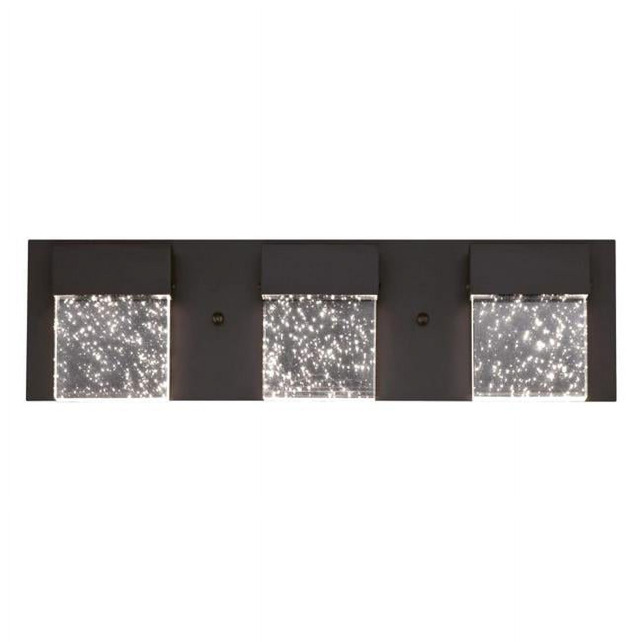 Matte Black LED Vanity Light with Bubble Glass Shades