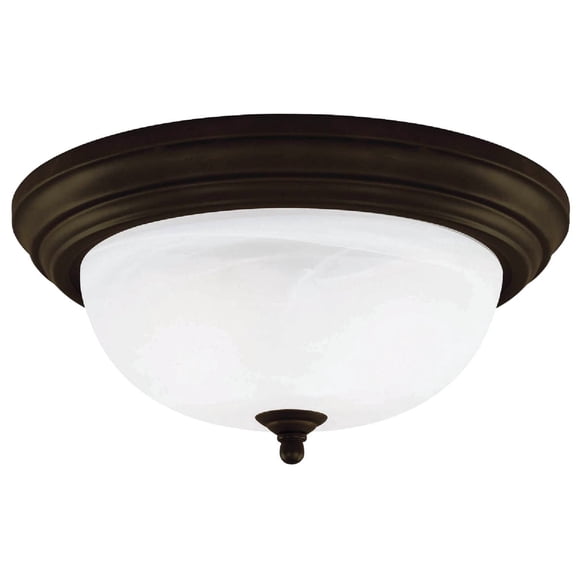 Westinghouse Lighting 64290 11-Inch One-Light Flush Mount Fixture, Oil Rubbed Bronze with Frosted White Alabaster Globe