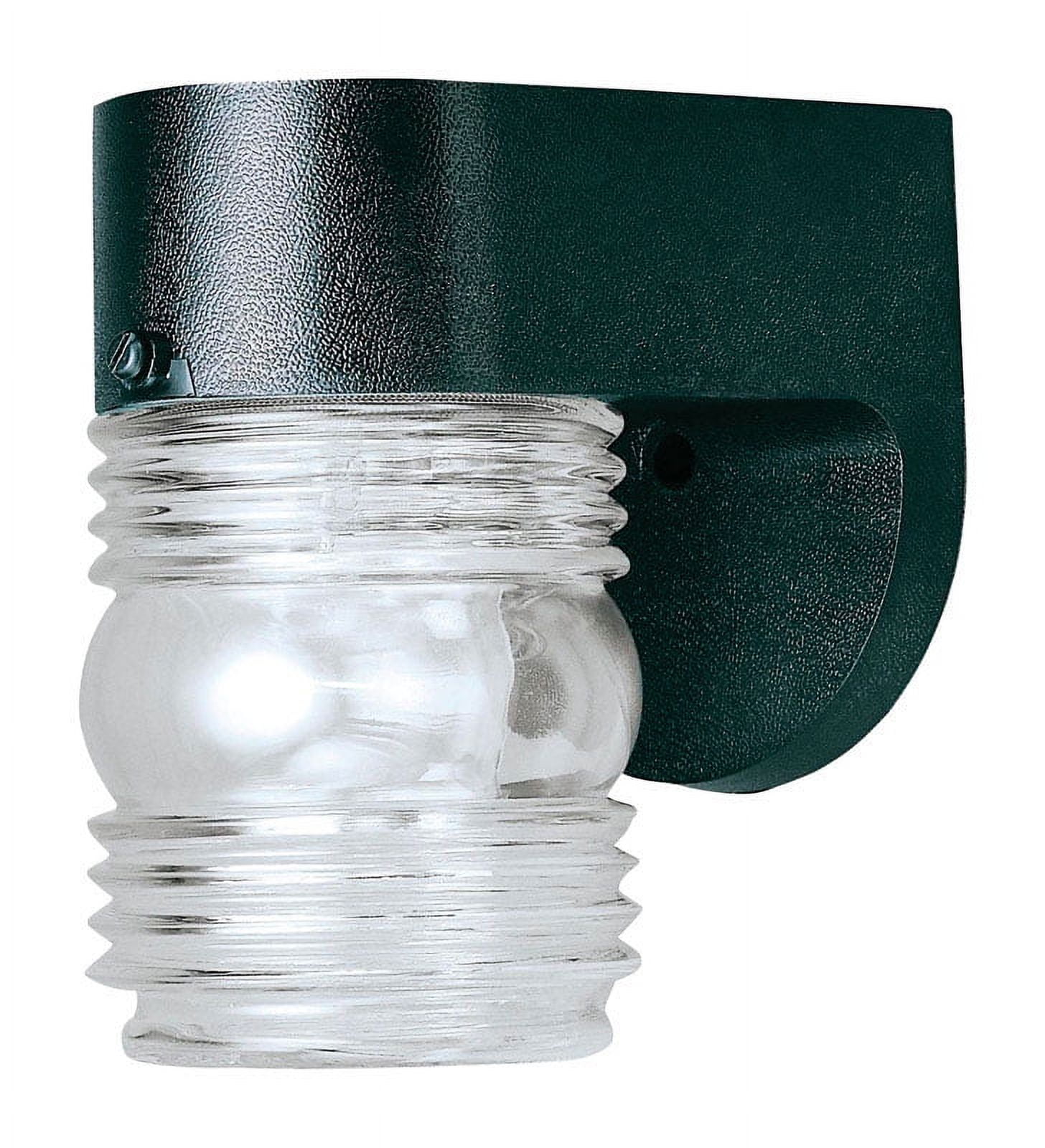 Classic Black Gloss 6" Jelly Jar Sconce with Clear Glass