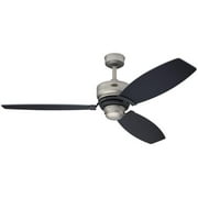 Westinghouse Lighting 7305600 54 in. Thurlow 3-Blade Industrial Steel Indoor Ceiling Fan, Black