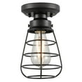 thumbnail image 1 of Westinghouse Westinghouse Lighting 6130700 Bandera Vintage-Style 5 Inch, One Light Semi-Flush Mount Ceiling Fixture, Matte Black Finish, Cage Shade, 1 of 5