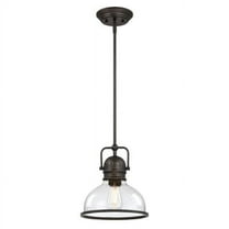Westinghouse Lighting  Boswell One-Light LED Indoor Mini Pendant 9-Watt - Black-Bronze Seeded Glass