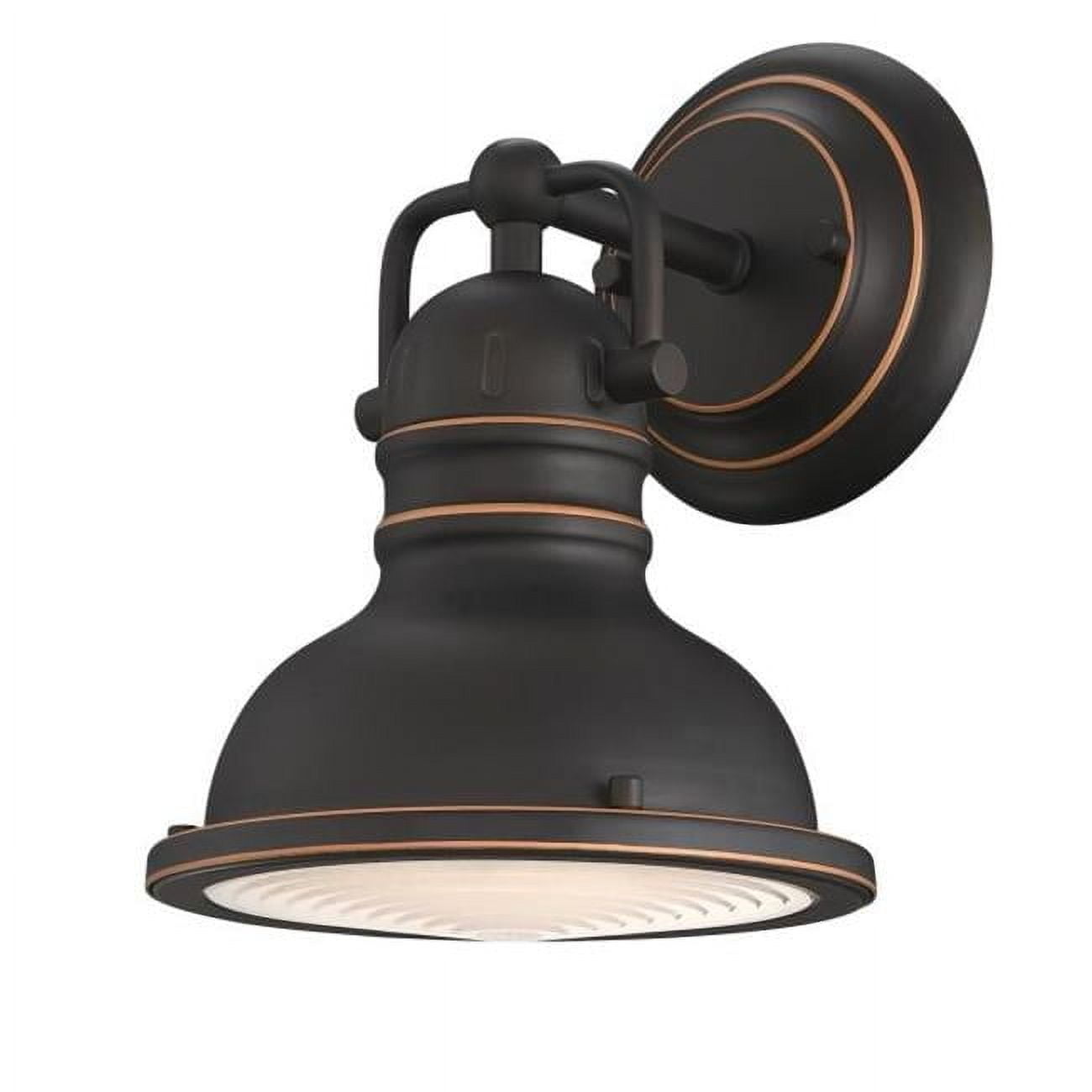 Vintage Oil-Rubbed Bronze Wall Fixture with Frosted Lens