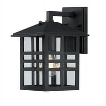 Westinghouse Lighting  Caliste One Light Outdoor Wall Fixture with Dusk to Dawn Sensor, Black Finish, Clear Glass - 1-Light