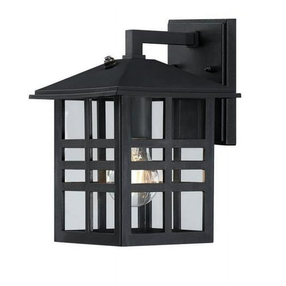 Westinghouse Lighting  Caliste One Light Outdoor Wall Fixture with Dusk to Dawn Sensor, Black Finish, Clear Glass - 1-Light