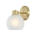 thumbnail image 1 of Westinghouse Lighting 6127600 Dorney One Light Wall Fixture, Champagne Brass & Frosted Glass, 1 of 7