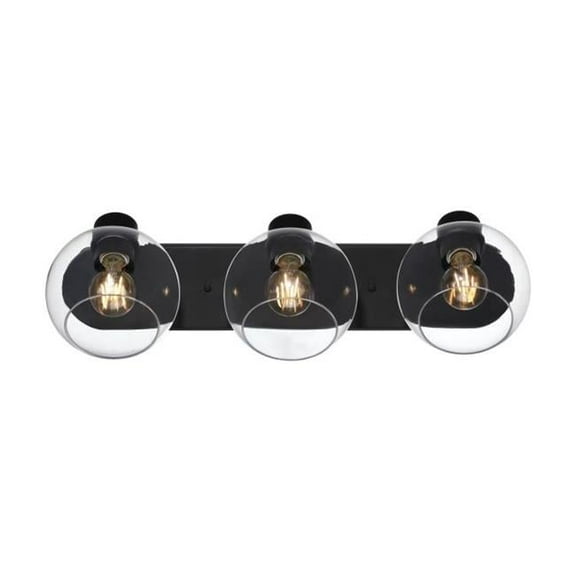 Westinghouse Lighting  Hyson Three Light Wall Fixture, Matte Black Finish, Clear Glass 3-Light