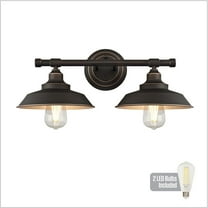 Westinghouse Lighting  Iron Hill Two-Light Indoor Wall Fixture 2-Light (bulbs included) - Oil Rubbed Bronze with Highlights