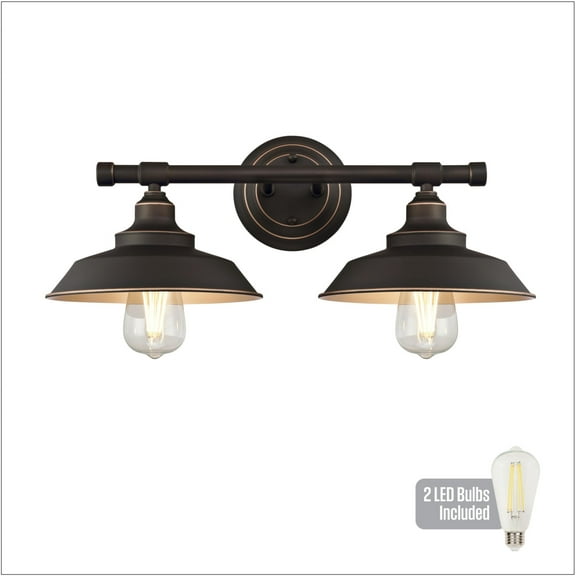 Westinghouse Lighting  Iron Hill Two-Light Indoor Wall Fixture 2-Light (bulbs included) - Oil Rubbed Bronze with Highlights