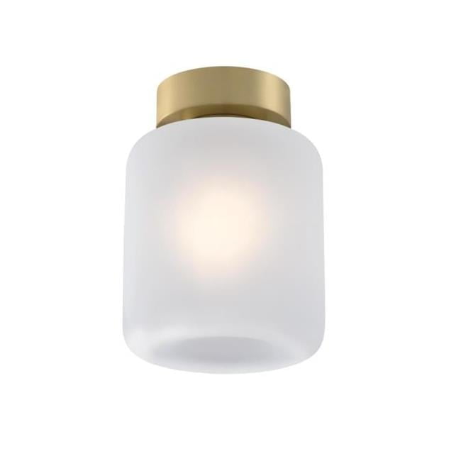 Champagne Brass 8'' Frosted Glass Semi-Flush Mount Ceiling Light