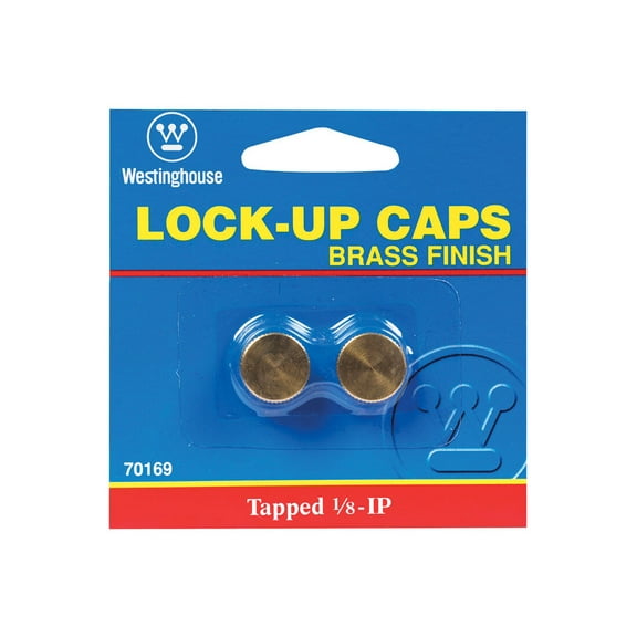 Westinghouse 1/2 In. Tapped 1/8 IP Brass Lock-up Cap (2-Pack) 70169