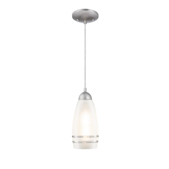 Westinghouse Lighting Leeanne Traditional One Light Indoor Mini Pendant, Brushed Nickel Finish, Frosted Glass