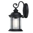 thumbnail image 1 of Westinghouse Lighting  New Haven One Light Outdoor Wall Fixture, Textured Black Finish, Clear Ribbed Glass - 1-Light, 1 of 5