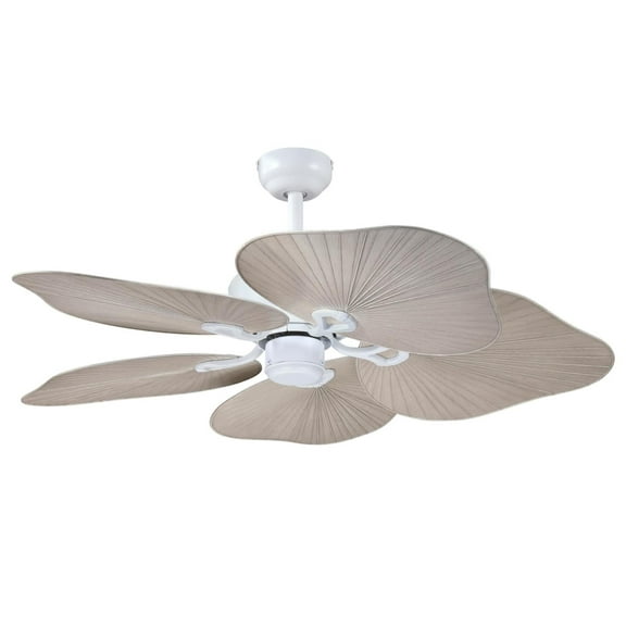 Westinghouse Lighting Oasis 44-Inch 5-Blade Matte White Indoor/Outdoor Ceiling Fan with Remote Included, DC Motor