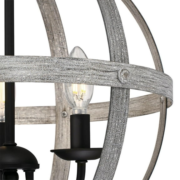 Westinghouse Lighting  Stella Mira Indoor Chandelier Antique Ash and Matte Black 3 3-Light Painted,Matte 49 to 60 Inches Painted