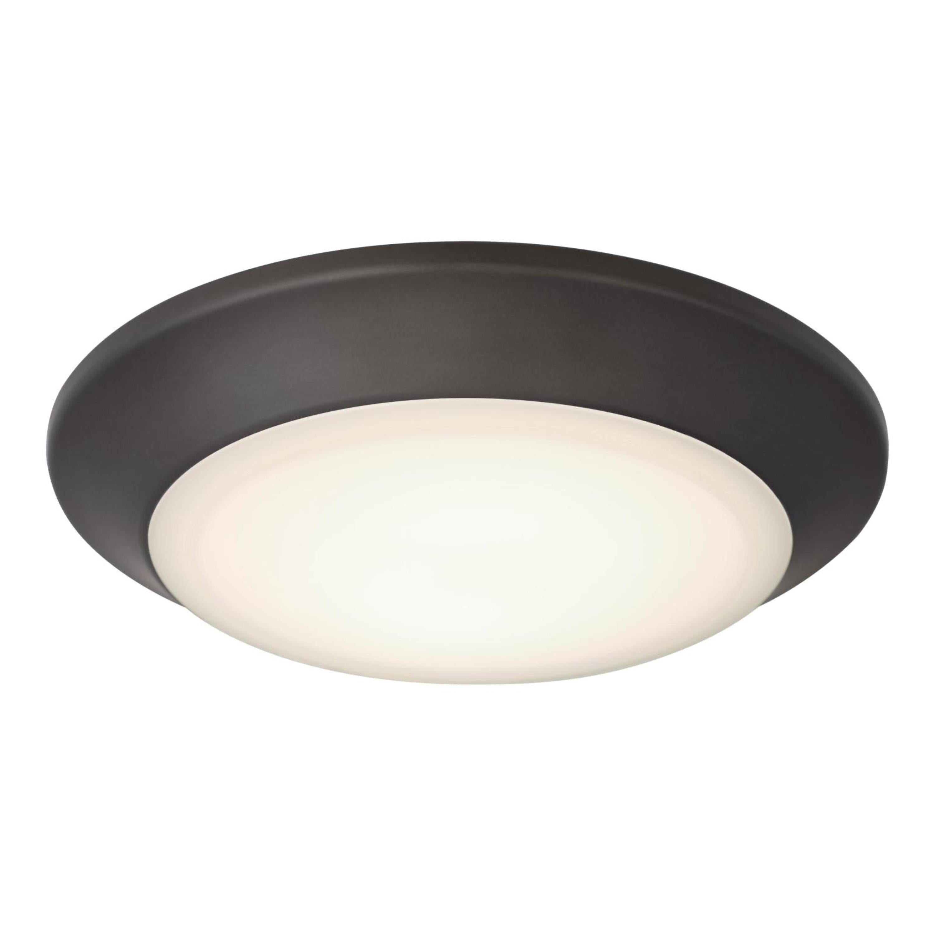 Makira 7.5" Black-Bronze LED Flush Mount with Frosted Glass