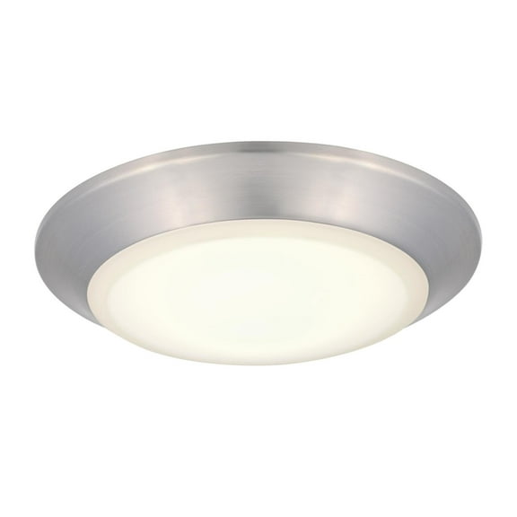 Westinghouse Lighting Westinghouse 7-3/8-Inch Dimmable ENERGY STAR LED Indoor/Outdoor Surface Mount Wet Location Brushed Nickel with Frosted Shade