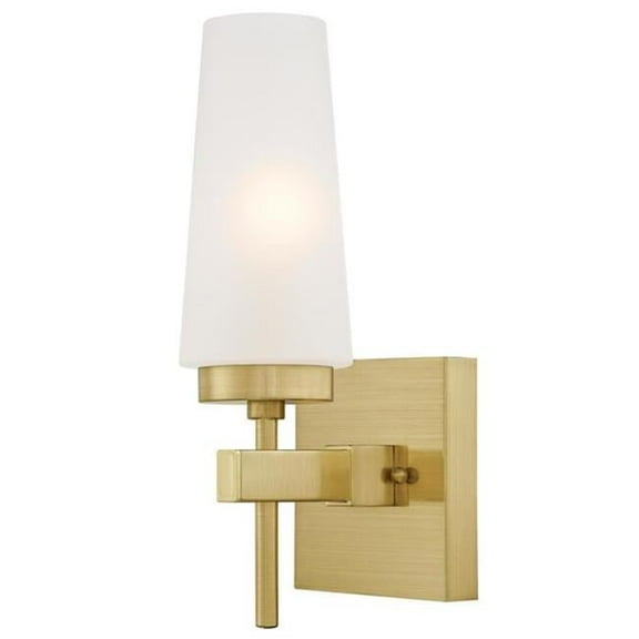 Westinghouse Lighting Westinghouse Chaddsford One-Light Indoor Wall Fixture, Champagne Brass Finish with Frosted Glass - 1-Light