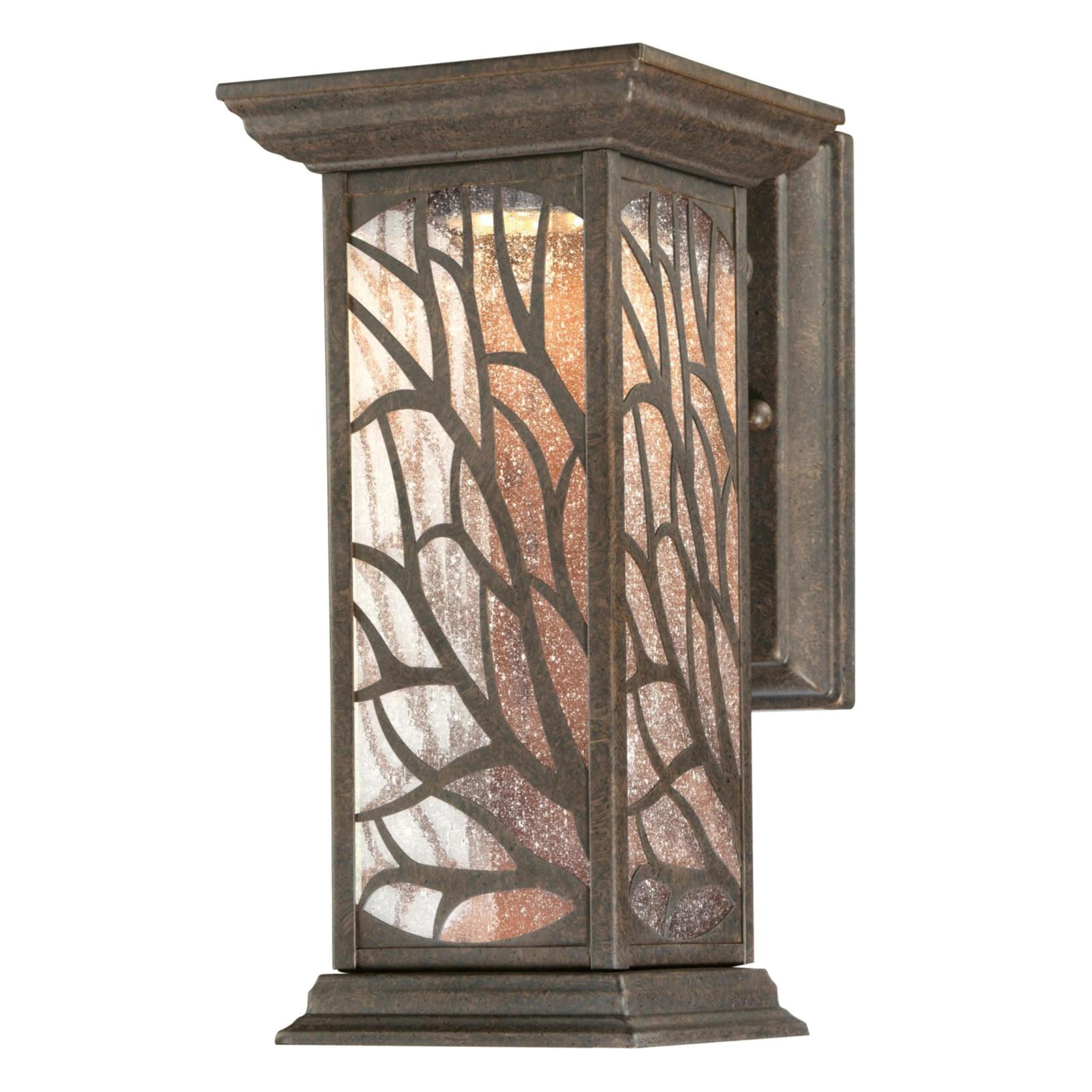 Victorian Bronze LED Outdoor Wall Lantern with Seeded Glass