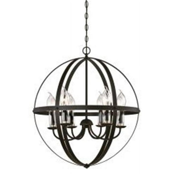 Westinghouse Lighting Westinghouse Stella Mira Outdoor Chandelier, Clear Glass Candle Covers 6-Light Over 60 Inches