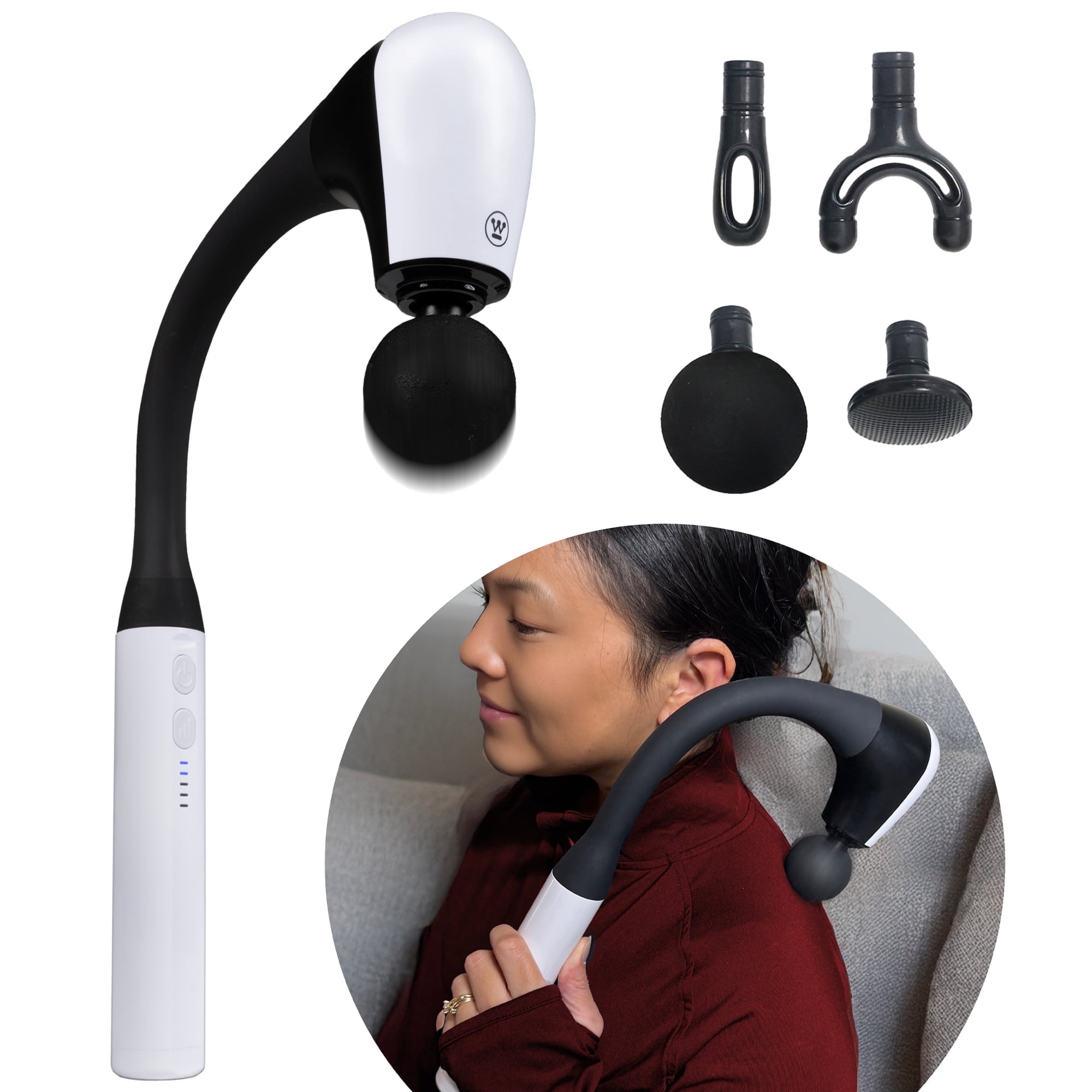 Westinghouse Extended Handle Massage Gun, Neck & Shoulder Pain, Deep Tissue Percussion Massager
