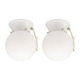 thumbnail image 1 of Westinghouse One-Light Flush-Mount Interior Ceiling Fixture with Pull Chain, White Finish with White Glass Globe 2 pack (White With Pull Chain 2 Pack), 1 of 3