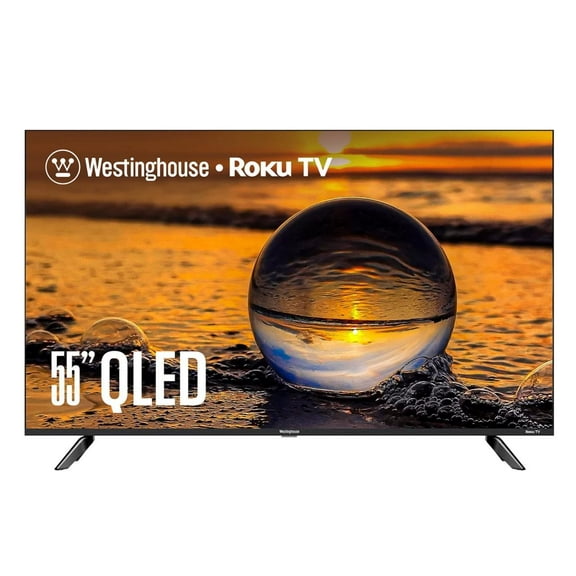 Westinghouse 55" QLED 4K UHD Smart TV with Roku TV, Edgeless, Dolby Vision Sound, Wifi, Voice Remote