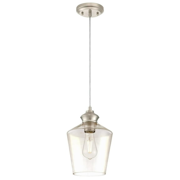 Westinghouse Ramsey Mini Pendant Brushed Nickel Finish Clear Glass