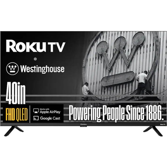 Westinghouse Roku TV - 40 Inch Smart TV, FHD QLED Television w/Dolby Digital+, Wi-Fi & Mobile App Connectivity, Flat Screen, Bluetooth, Compatible w/Apple AirPlay, Alexa, & Google Assistant