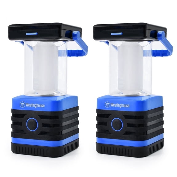 Westinghouse Solar Rechargeable LED Portable Lantern, 1000 Lumen Camping Lanterns 2 Packs