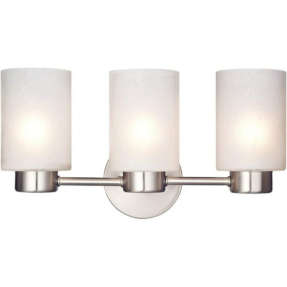 Westinghouse Sylvestre 3-Light Indoor Wall Fixture, Brushed Nickel Finish with Frosted Glass