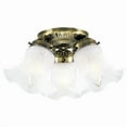 thumbnail image 1 of Westinghouse Lighting Westinghouse Three-Light Flush-Mount Interior Ceiling Fixture, Antique Brass Finish with Frosted Ruffled Edge Glass, 1 of 2