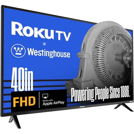 Westinghouse Roku TV - 40 Inch Smart TV, 1080P FHD Television with Wi-Fi Connectivity and Mobile App, Flat Screen, Bluetooth, Compatible with Apple AirPlay, Alexa and Google Assistant