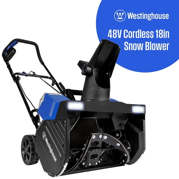 Westinghouse WSnow18T 48V Cordless Snow Blower 18 Inch Tool, Steel Auger, Brushless Motor, 20ft Throwing Distance, Plows 650lb/min, Compatible with Snow Joe Batteries (Battery & Charger Not Included)