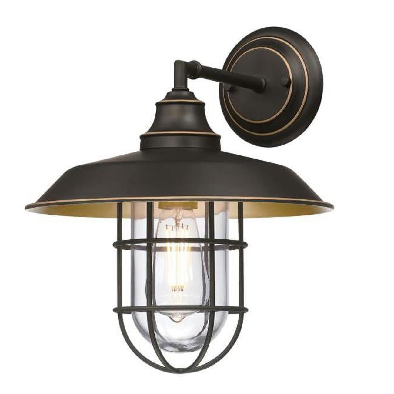 Iron Hill Black-Bronze Outdoor Wall Fixture with Clear Glass