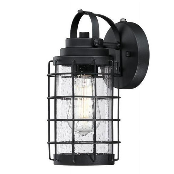 Westinghouse Westinghouse Lighting 6122300 Jupiter Point Vintage-Style One Light Outdoor Wall Fixture with Dusk to Dawn Sensor, Textured Black Finish, Clear Seeded Glass