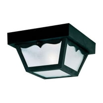 Westinghouse Westinghouse Lighting 6682200 Traditional One-Light Outdoor Flush-Mount Fixture, Black Finish on Polypropylene, Frosted Glass Panels