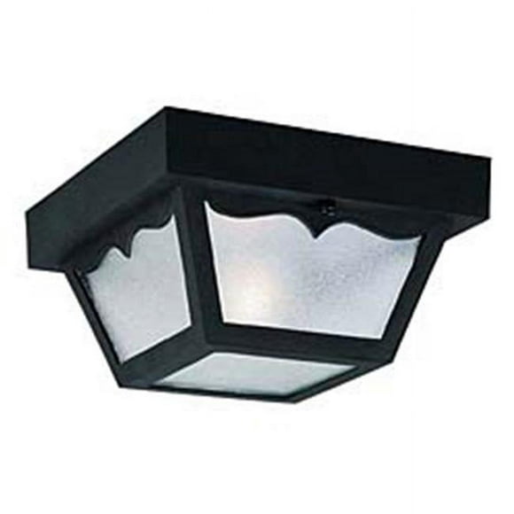 Westinghouse Westinghouse Lighting 6682200 Traditional One-Light Outdoor Flush-Mount Fixture, Black Finish on Polypropylene, Frosted Glass Panels