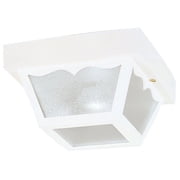 Westinghouse Westinghouse Lighting 6697500 Traditional One-Light Outdoor Flush-Mount Fixture, White Finish on Polypropylene, Frosted Glass Panels